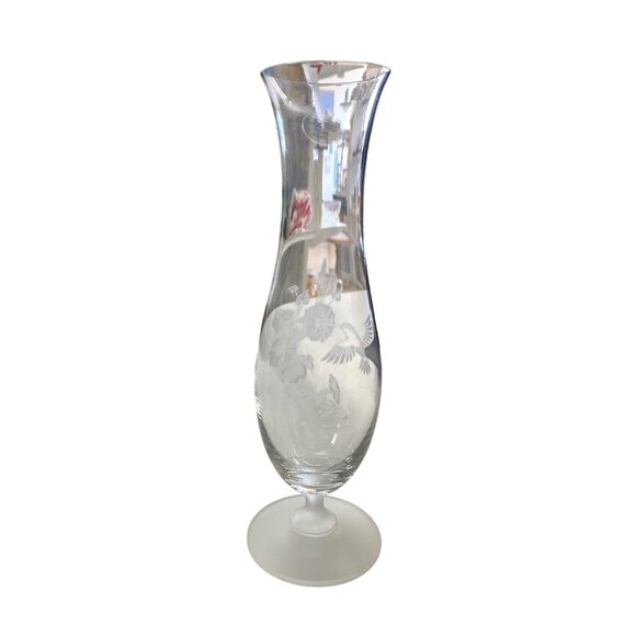 Avon Hummingbird Crystal Bud Vase - Picture 5 of 14